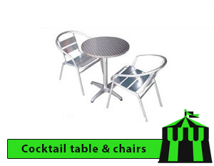 Aluminium Cocktail Tables and Chairs