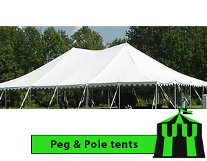 Wedding Tent - 5m x 10m Peg & Pole